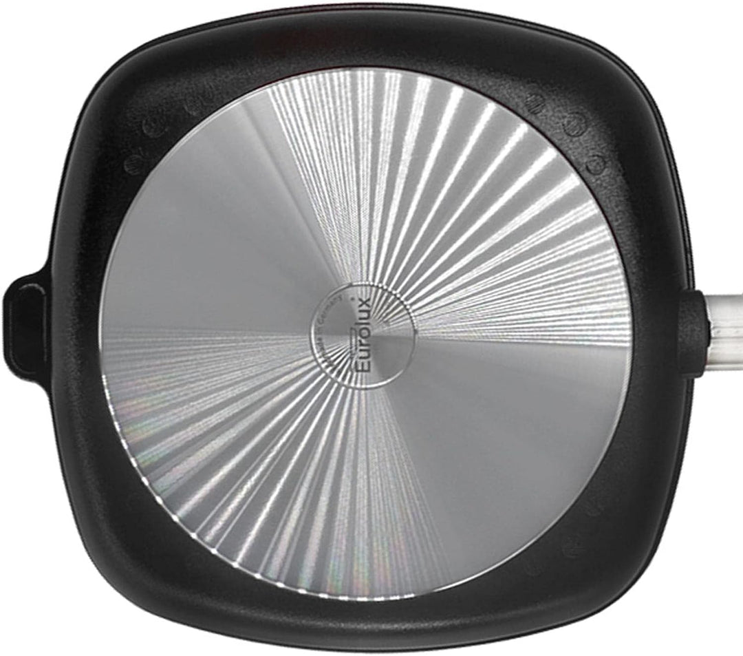 Eurolux Grillpfanne 28x28 cm - grosse Flache quadratische Guss-Pfanne mit Beschichtung - ohne Indukt