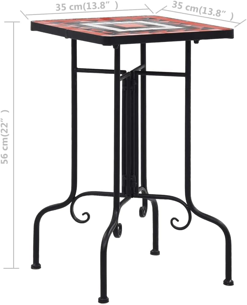 homiuse Mosaik-Beistelltisch Blumenhocker Pflanzenhocker Balkontisch Bistrotisch Beistelltisch Metal