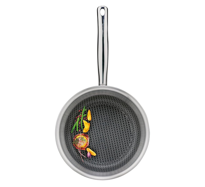 Spring Vulcano Cut Resist Sauteuse, Ø 20 cm, 7,5 cm Hochrand Pfanne, Edelstahl Pfanne, Antihaftbesch