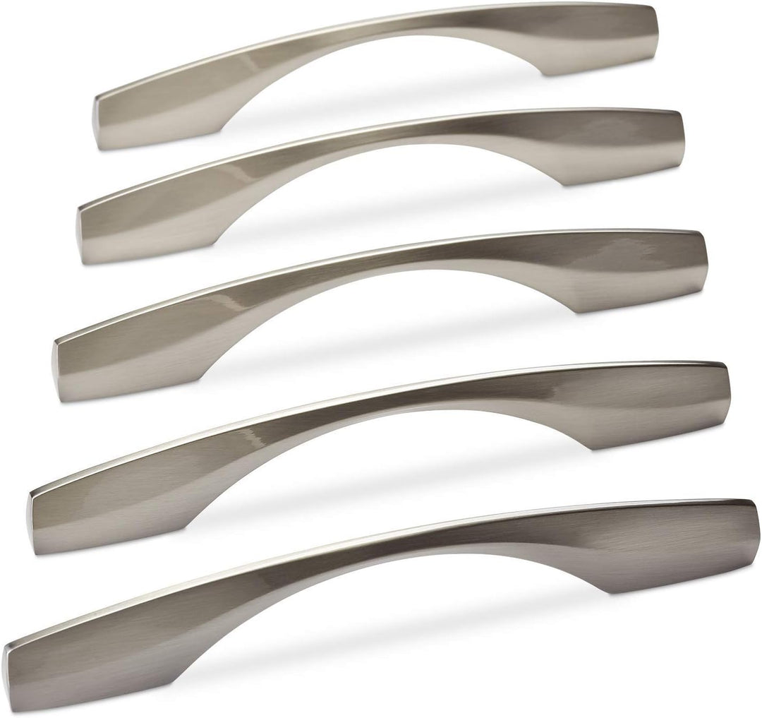 10 Stück Möbelgriffe SW53 BA 128 mm / 160 mm Edelstahloptik Schrankgriffe Schubladengriffe Türgriffe