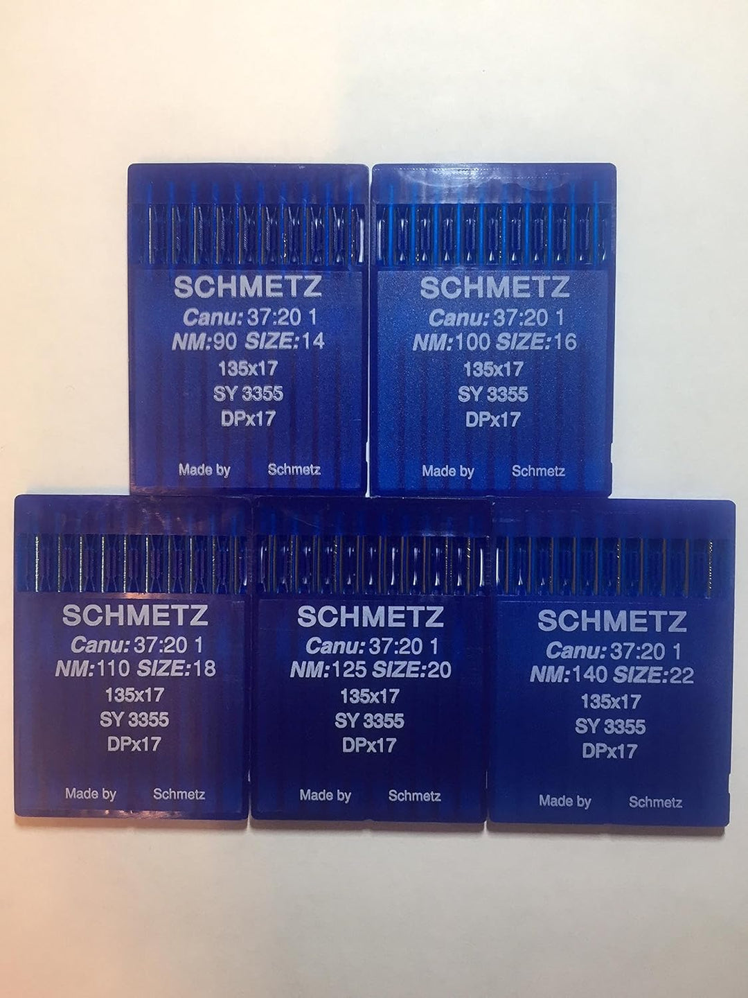 SCHMETZ Nähmaschinennadeln, Grösse 14, 16, 18, 20, 22, 135 x 17, DPx17, 50 Stück