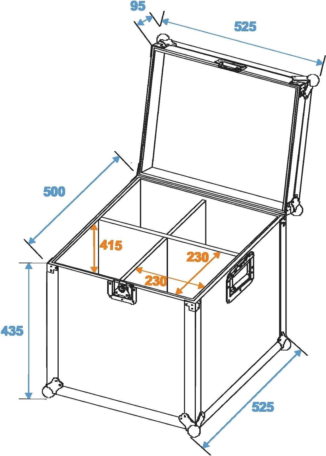 ROADINGER Flightcase EP-64 4xPAR-64 Spot lang | Praktisches Transportcase für PAR-64-Scheinwerfer