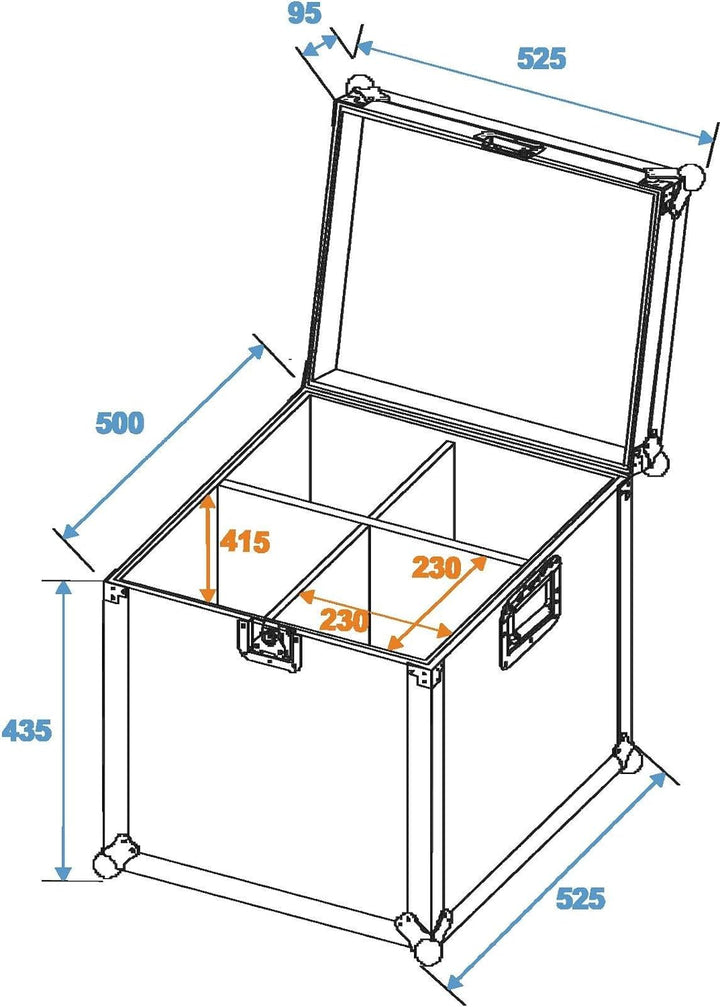 ROADINGER Flightcase EP-64 4xPAR-64 Spot lang | Praktisches Transportcase für PAR-64-Scheinwerfer