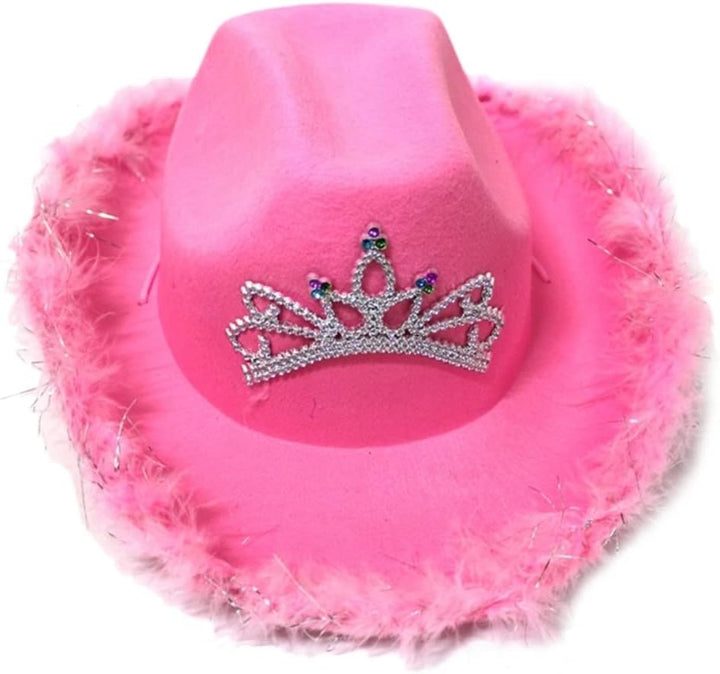 HUSHUI Cowboyhut für Damen, Cowboyhut aus Filz mit Kordelzug am Hals, Cowgirlhut, lustige Neuheit, P