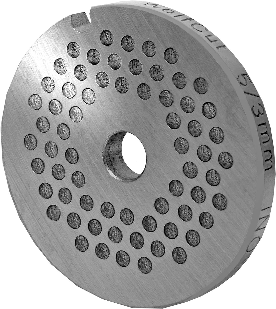 Wolfcut Lochscheibensatz Kompatibel/Ersatz mit alle Fleischwolf Grössen 5 / 3mm + 6mm und 1 Sichelme