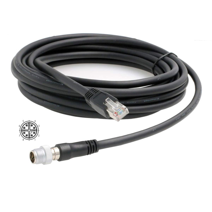 HangTon M12-Ethernet-Kabel, 8P Xcodiert, Stecker auf RJ45, Cat5e, Kabel für Cognex Industriekamera-S