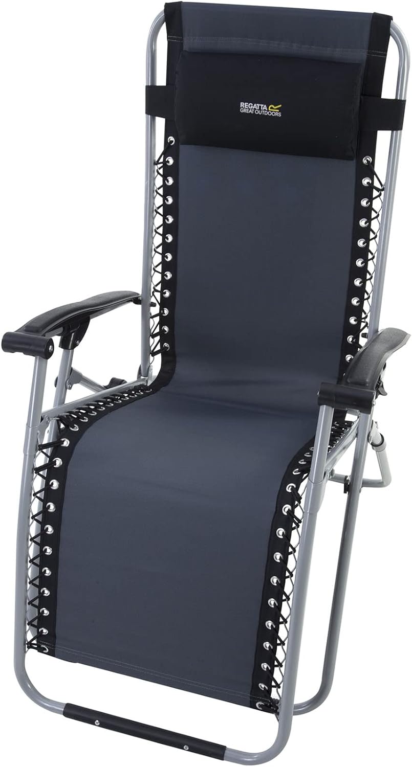 Regatta Colico Chair Camping Chairs, Polyester, Black/Sealgr, One Size