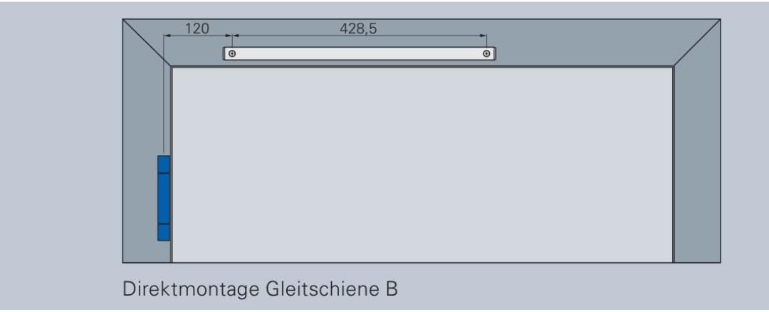 ECO-Schulte Die ECO Newton Gleitschiene EF DIN links RAL 9006 ECO silber mit elektromagnetischer Fes