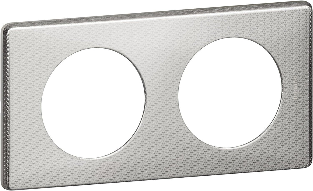 Legrand Celiane Platte mit 2 Löchern, grau, LEG98872 Alu Snake, Alu Snake