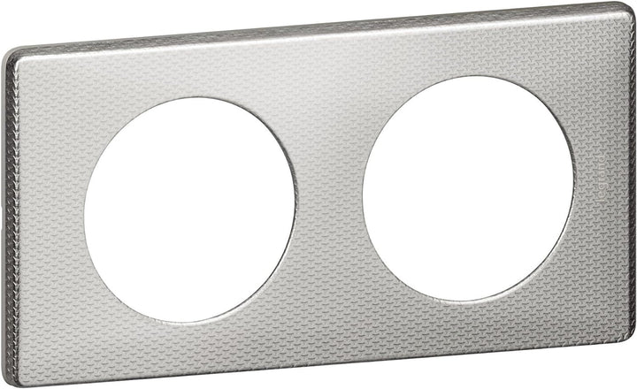 Legrand Celiane Platte mit 2 Löchern, grau, LEG98872 Alu Snake, Alu Snake