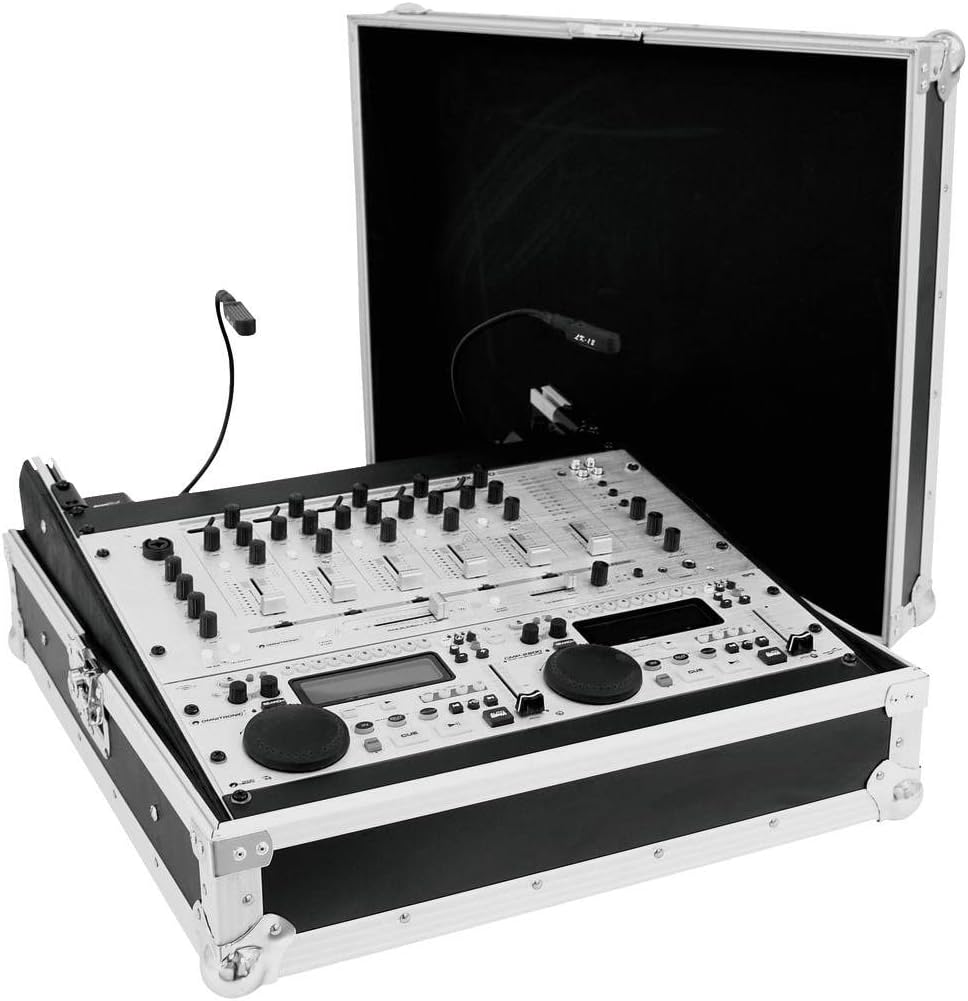ROADINGER Mixer-Case Profi MCB-19, schräg, sw, 12HE | Flightcase für 483-mm-Geräte (19")