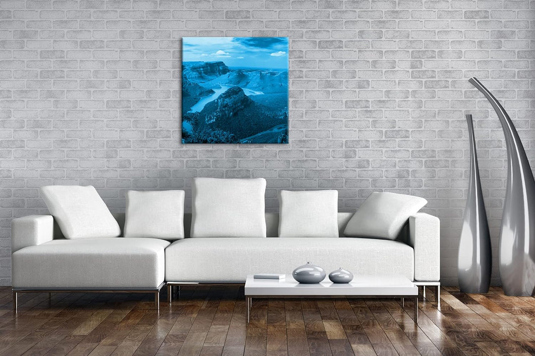 deyoli Traumhafter Küstenlandschaft in Afrika Format: 60x60 Effekt: Monocrome Blau als Leinwand, Mot