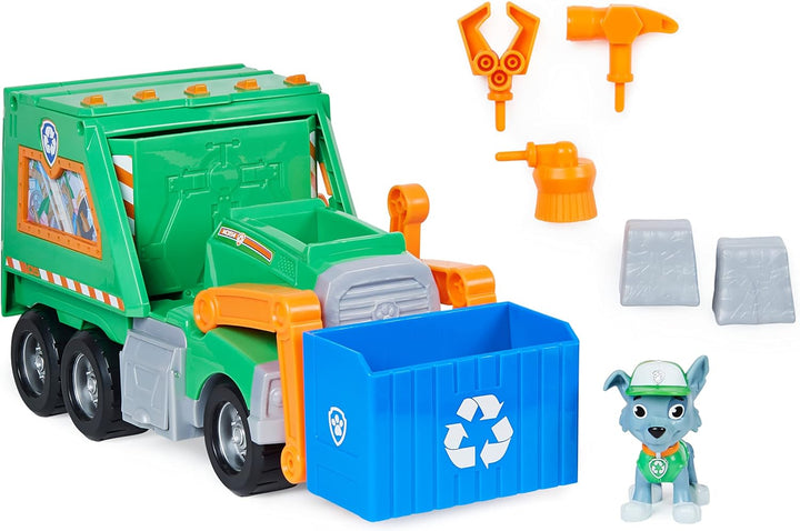 Paw Patrol Rockys Deluxe-Recycling-Truck mit Sammelfigur und 3 Werkzeugen Single, Single