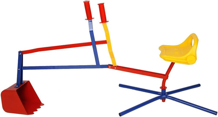 Spielwerk® Sitzbagger 360° Radius Schwenk- und Greiffunktion bis 50kg Sandkasten Aufsitzbagger Schau