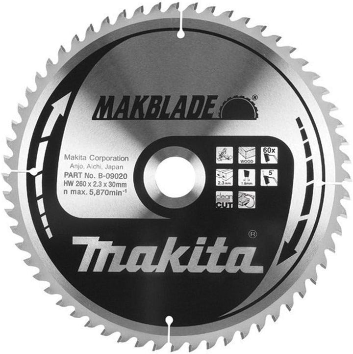 Makita MAKBLADE T 260 mm x 30 mm x 100 Kapp- und Gehrungssäge Büroeinteilung Zirkular B-09117