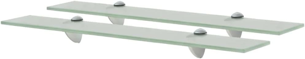 FIRBNUS 2 Stück Wall Shelf Regalbrett 60x20x0,8 cm Bad Regal Glas Schwebend für Wohnzimmer Badezimme