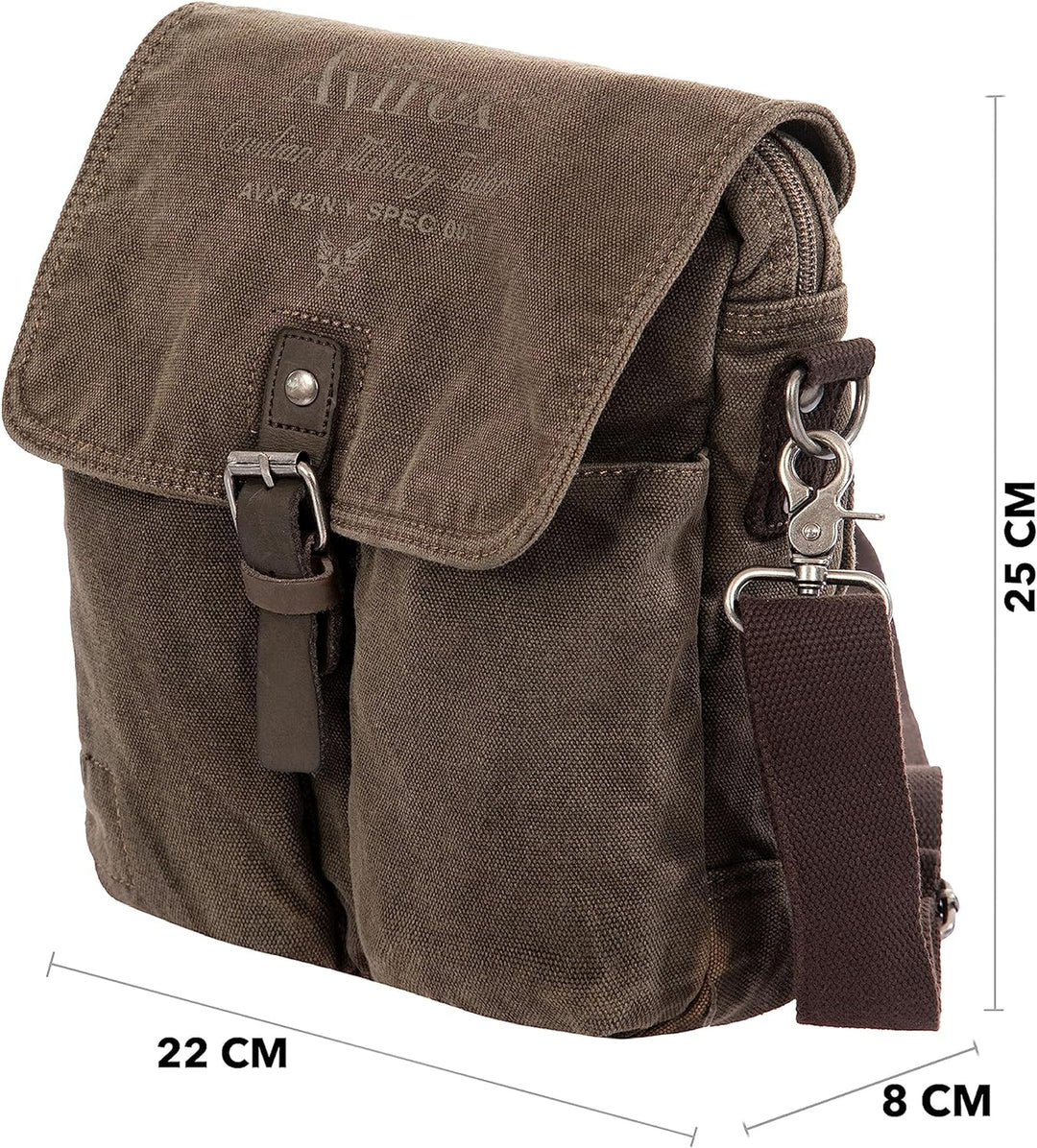 Avirex Collection 140506 Umhängetasche, gross, mit verstellbarem Schultergurt, Canvas, Crossbody Bag