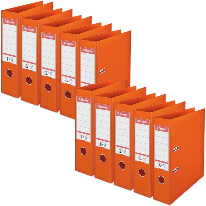Esselte Plastik-Ordner (zur Archivierung, Plastik, A4, 7,5 cm Rückenbreite, No.1) orange, 10 Stück B