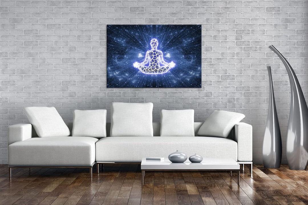 deyoli Yoga Meditation Format: 120x80 als Leinwandbild, Motiv fertig gerahmt auf Echtholzrahmen, Hoc