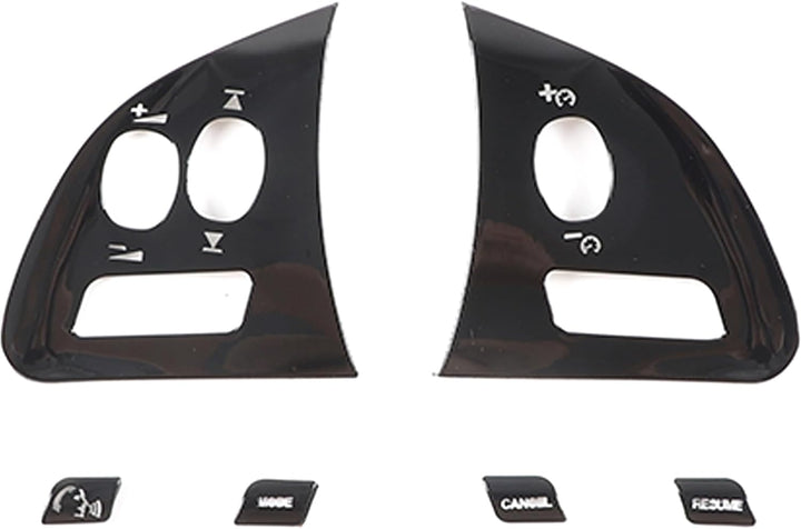 DIYUCAR Aluminiumlegierung Schwarz Auto Styling Lenkrad Knopf Rahmen Abdeckungen Trim Aufkleber FĂŒr