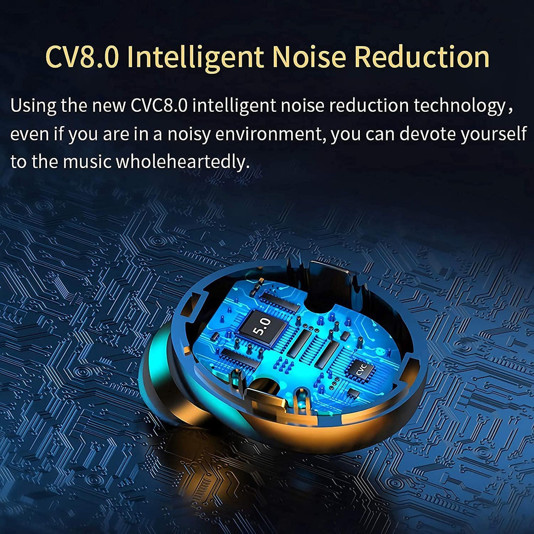 ASDRTB Wireless Earbuds,Bluetooth Earbuds with Mic,Button Control Wireless Headphones,Mini True Wire