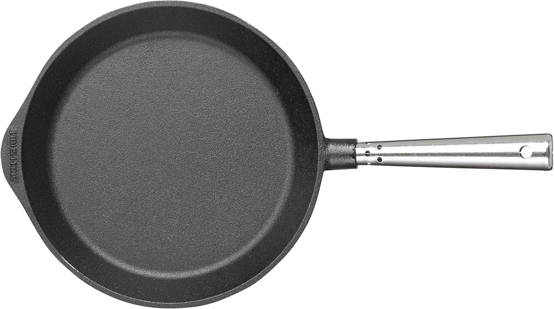 Bratpfanne 24 cm. Edelstahlgriff. Auf allen Herdarten, Ofen, Grill & offenem Feuer einsetzbar