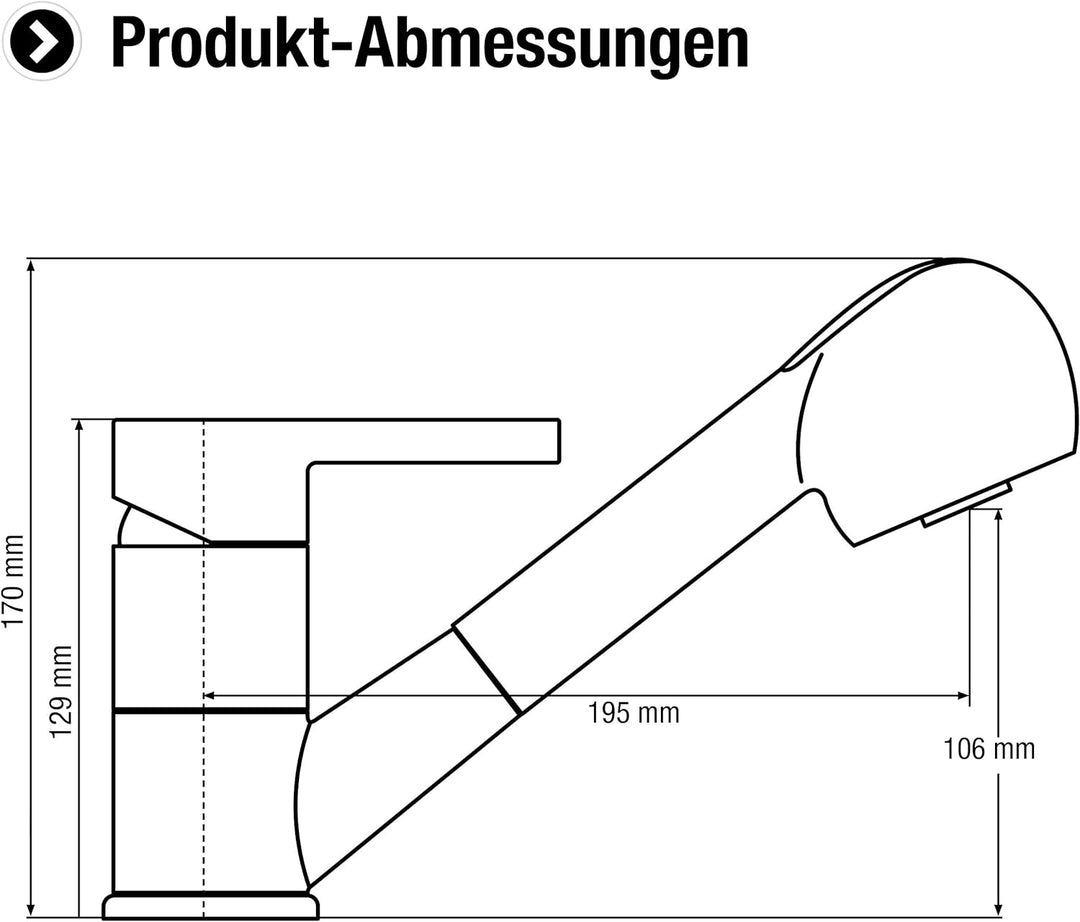 Cornat Spültisch-Einhebelarmatur "Skagen" - Hochwertiger Messingkörper - verchromt - Ausziehbare Sch