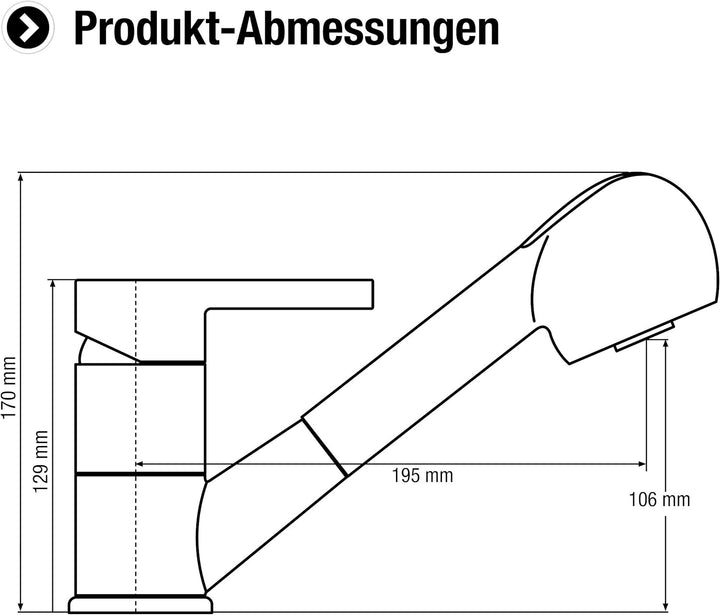 Cornat Spültisch-Einhebelarmatur "Skagen" - Hochwertiger Messingkörper - verchromt - Ausziehbare Sch