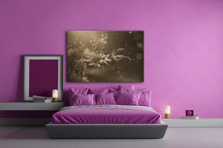 deyoli verschneiter Nadelzweig Format: 80x60 Effekt: Sepia als Leinwand, Motiv fertig gerahmt auf Ec