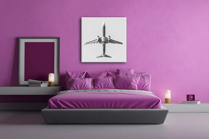 deyoli Unterseite eines Flugzeuges Format: 70x70 Effekt: Schwarz&Weiss als Leinwandbild, Motiv ferti