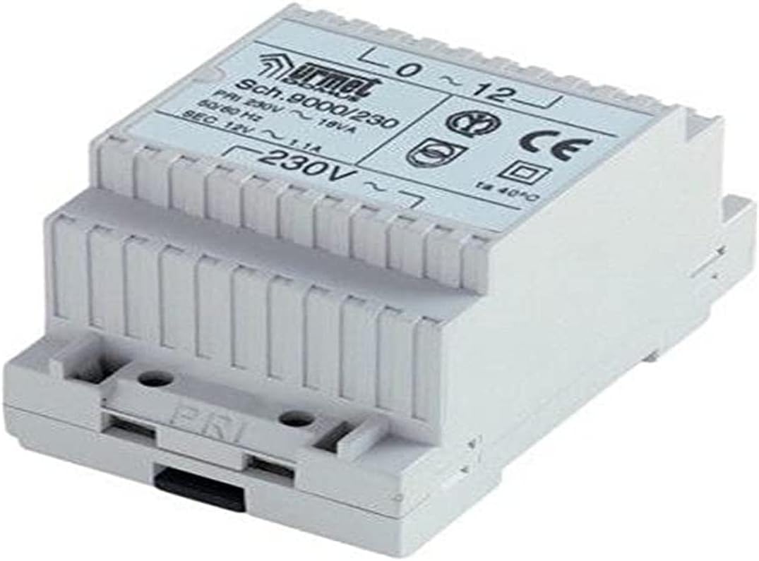 URMET - Transformator 12 V 18 VA für traditionelle Gegensprechanlagen 9000/230, Schwarz