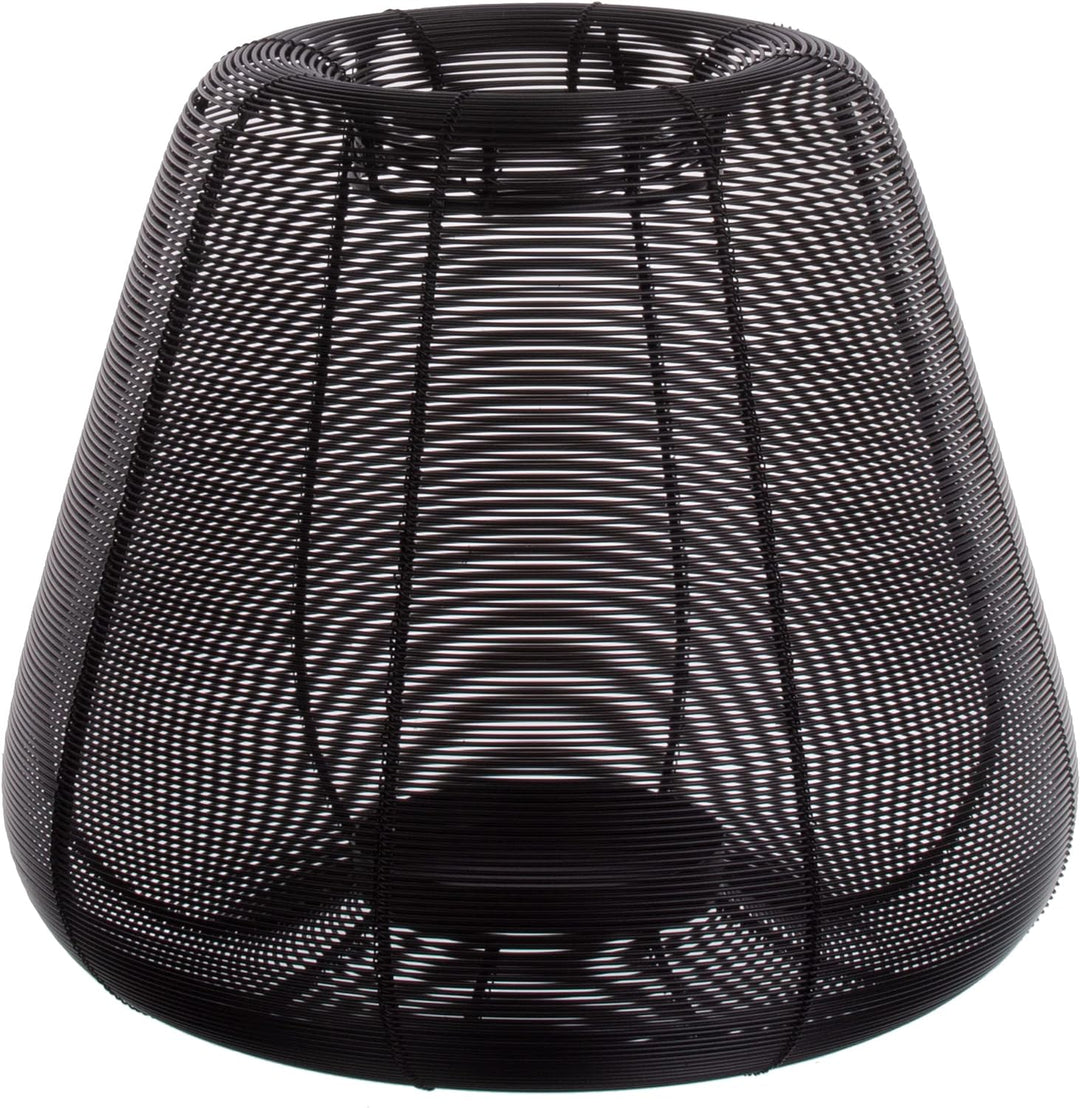 Brandsseller Windlicht Ø33 x H31 cm Metall Draht Gitter Design Schwarz Kerzenständer Laterne Indoor-