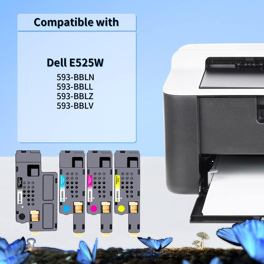 LOSMANN E525W kompatible Toner als Ersatz für Dell E525 E525w 593-BBLN 593-BBLZ 593-BBLV 593-BBLL (5