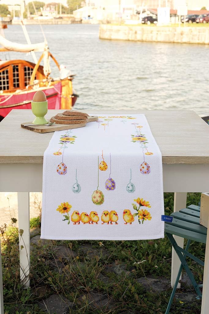 Vervaco Zählmusterpackung-Stickpackung im gezählten Kreuzstich, Baumwolle, weiss, 32 x 84 x 0,3 cm