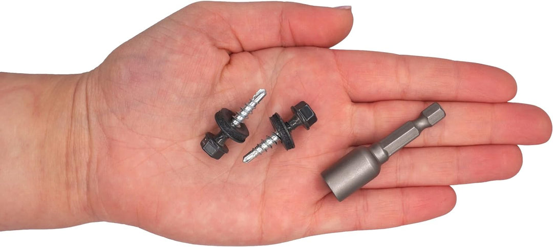 (Packung mit 250 Stück) Metall-Dachschrauben, 4,8 x 25 mm lackierte, selbstbohrende Schrauben mit EP