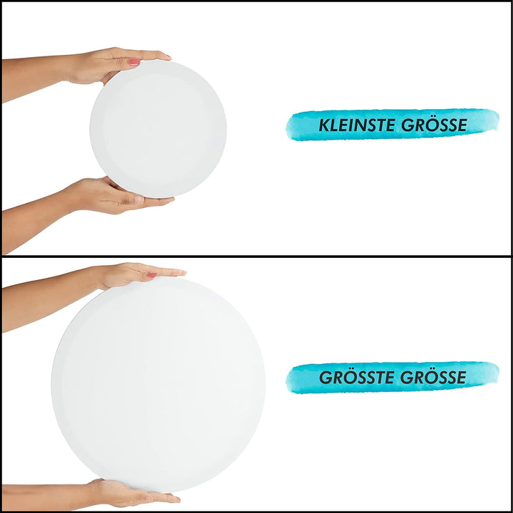 Belle Vous 5 Stk Leere Runde Leinwand - 5 Verschiedene Grössen - Vorgespannte Runde Leinwände zum Be