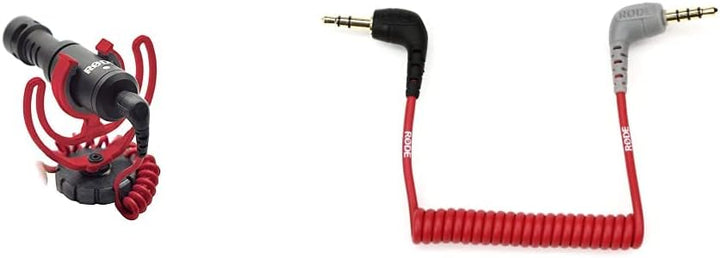 Rode VideoMicro kompakt On Camera Microphone - sortierte Farben & Rode Anschlusskabel auf Handy (0,4