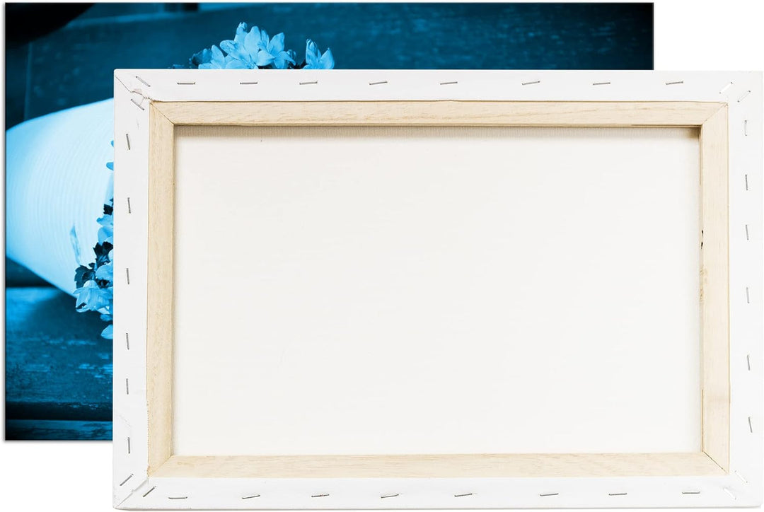 deyoli violetter Blumenstrauss mit einem Herz Format 80x60 Effekt: Monocrome Blau als Leinwandbild,