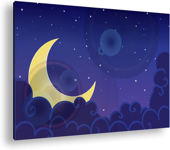 deyoli Mondlicht Nacht Format: 100x70 als Leinwandbild, Motiv fertig gerahmt auf Echtholzrahmen, Hoc