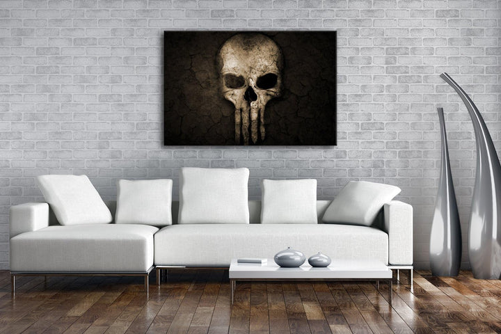 deyoli Toten Schädel Format: 80x60 Effekt: Sepia als Leinwand, Motiv fertig gerahmt auf Echtholzrahm