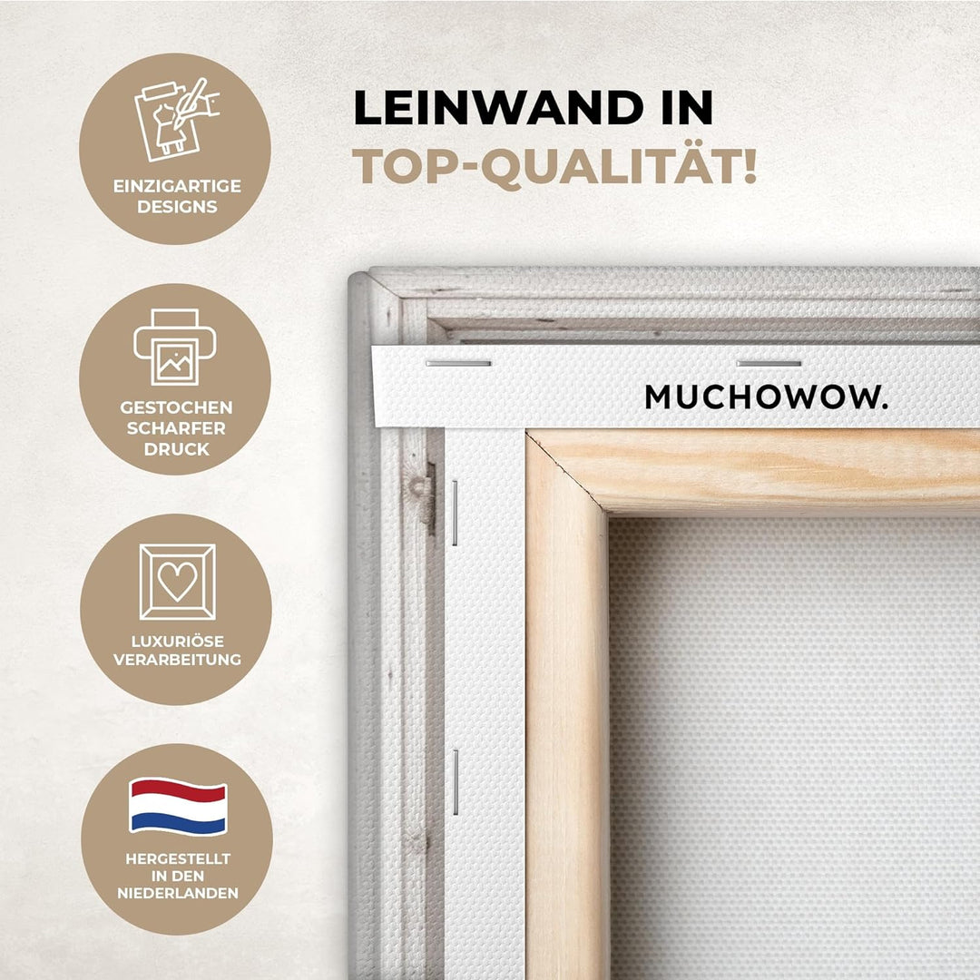 MuchoWow© Leinwand Bilder 90x60 cm Wanddeko Wohnzimmer Aesthetic Room Decor Deko Zimmer Wandbilder M