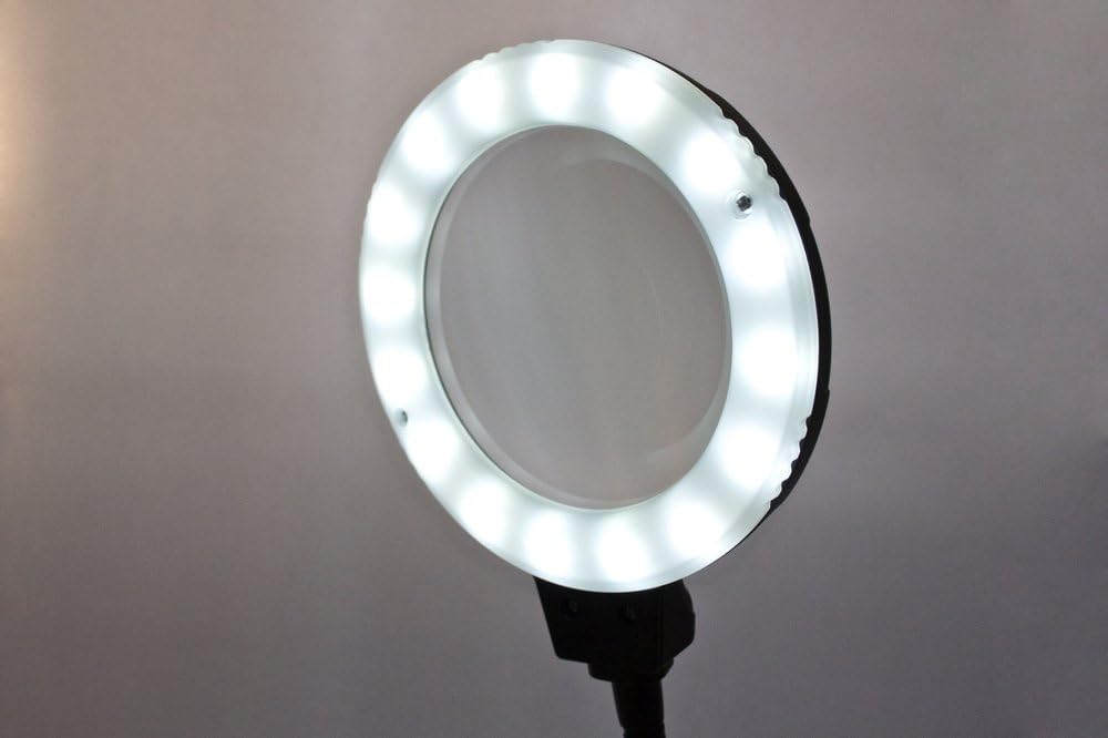 edi-tronic LED Tischlupenleuchte Lupe mit Zubehör Dritte Hand Metallschwamm Kolophonium Set Metallsc