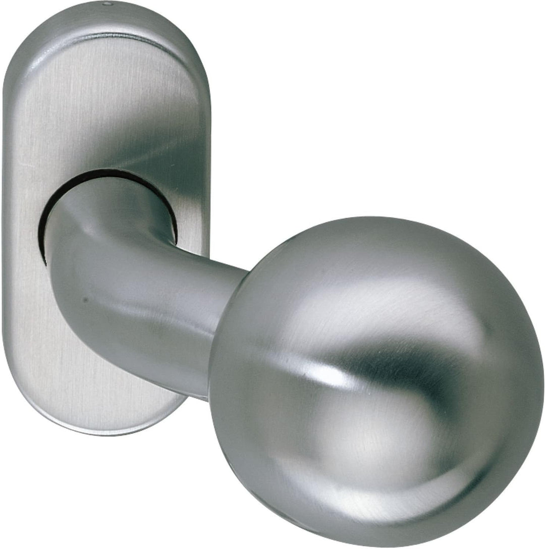 Marchesi Edelstahl-Türknopf auf ovaler Rosette | Drehknopf | Drehknauf | 1 Stück | Niro | Inox