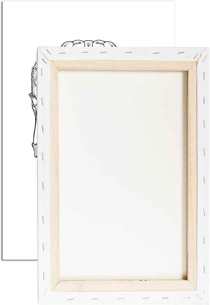 deyoli Schädel Zeichnung Format: 80x60 als Leinwandbild, Motiv fertig gerahmt auf Echtholzrahmen, Ho