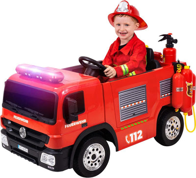 Actionbikes Motors Kinder Elektroauto Feuerwehr SX1818 | 2,4 Ghz Fernbedienung - 2 Motoren 12V 35Wat