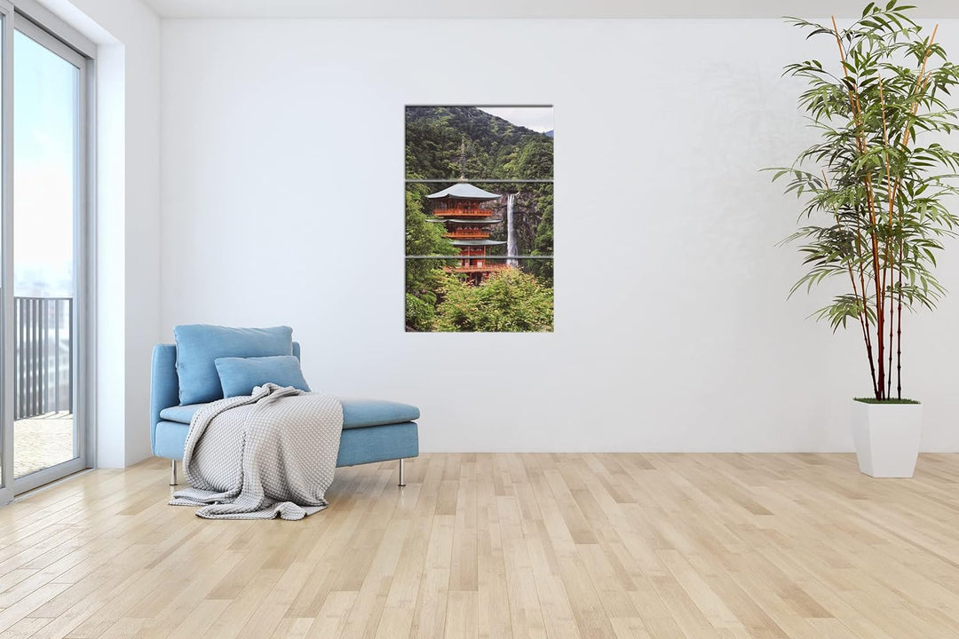 deyoli Schreinturm in atemberaubender Natur Format: 3Teilig als Leinwandbild, Motiv fertig gerahmt a
