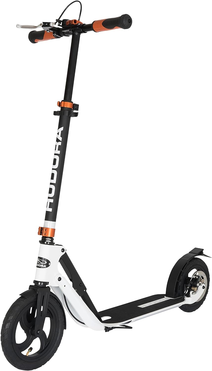 HUDORA BigWheel Air Dual Brake 230 - Scooter mit Handbremse und Luftreifen - Tretroller luftbereift