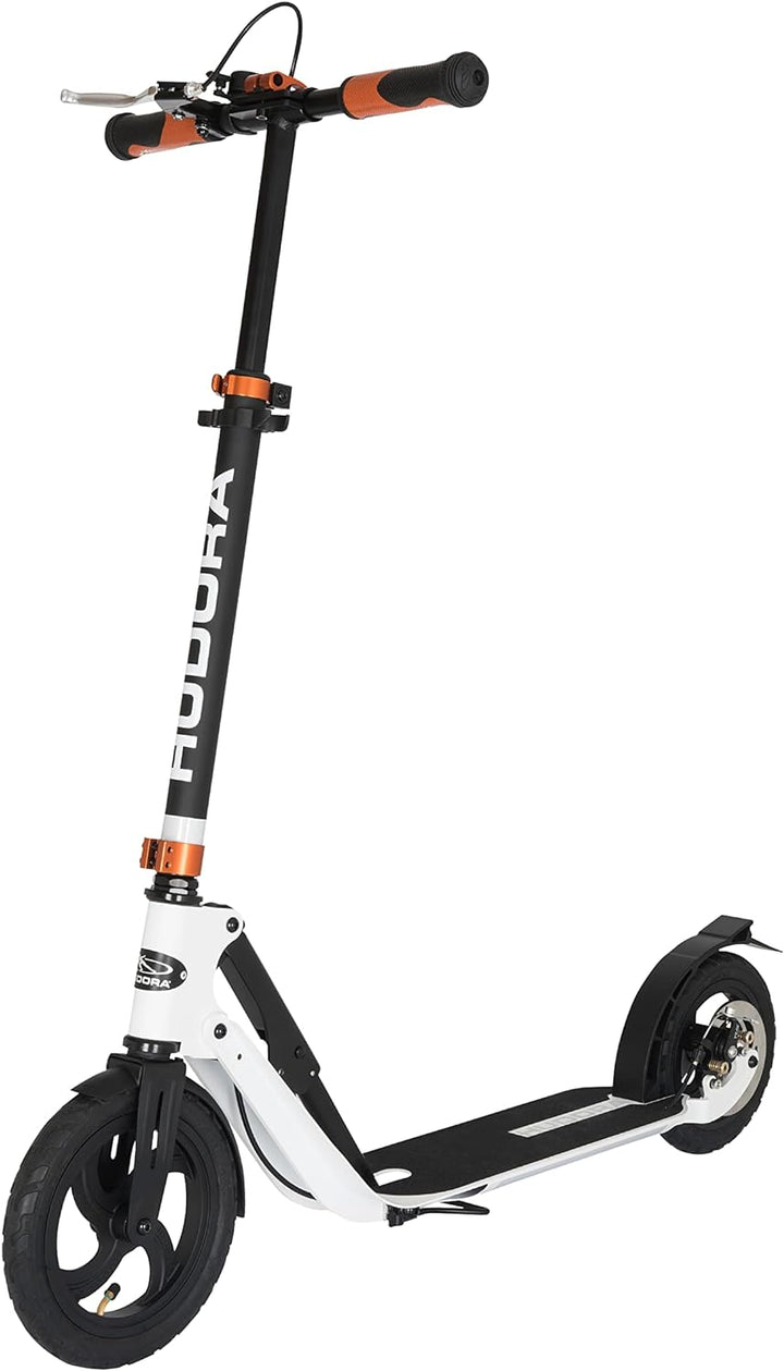 HUDORA BigWheel Air Dual Brake 230 - Scooter mit Handbremse und Luftreifen - Tretroller luftbereift