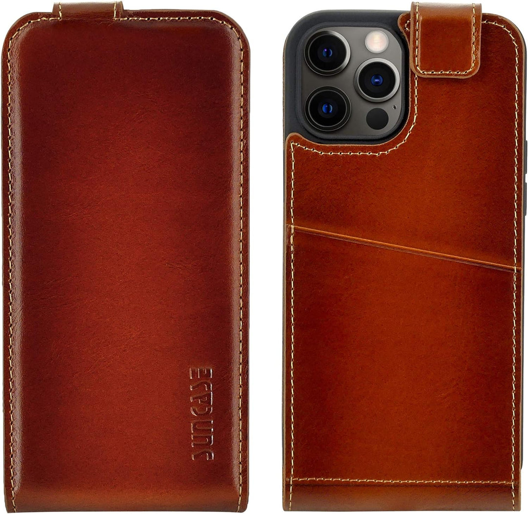 Suncase Original Flip-Style (Ultra-Slim) kompatibel mit iPhone 12 Pro Max (6.7") Hülle Ledertasche T