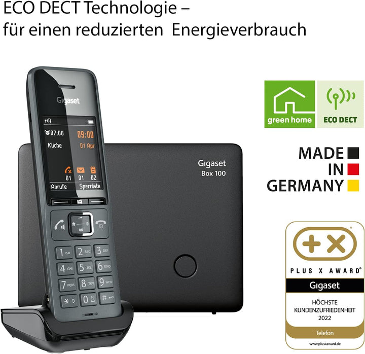 Gigaset Comfort 520HX & Box100 – Elegantes Schnurloses DECT-Telefon - top Audioqualität - Freisprech